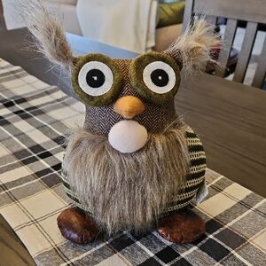 Whimsical Owl-Gnome Door Stopper/Plush Decor